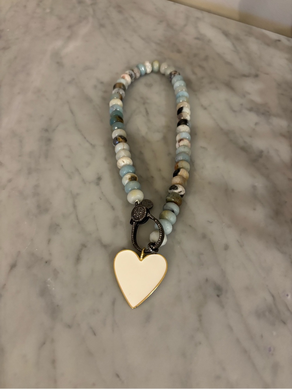 Karli Buxton Amazonite Necklace with Heart Charm